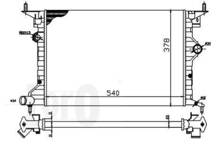 Купити Радіатор охолодження двигуна VECTRA B 1.6 94- Loro 037-017-0035 за низькою ціною в Україні (фото 1)