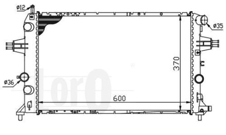 Радиатор охлаждения двигателя ASTRA G/ZAFIRA A 1.7 TD 98- Loro 037-017-0049 фото товара