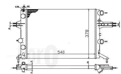 <strong>Радіатор охолодження двигуна ASTRA G 1.2 i 16V 98- Loro 037-017-0066 (фото 1)</strong>