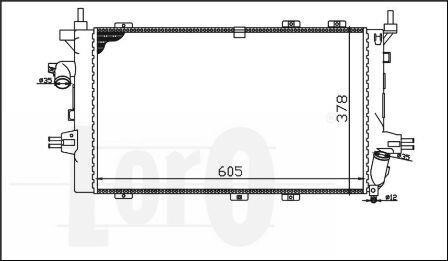 Радиатор охлаждения Astra H/Zafira B 1.7/1.9CDTi 05- (+/-AC) Loro 037-017-0069 фото товара