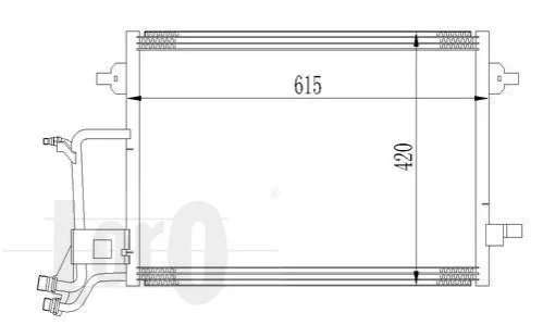 <strong>Радіатор кондиціонера SKODA Octavia 05- Loro 053-016-0013 (фото 1)</strong>