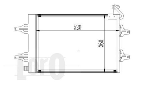 Радіатор кондиціонера Skoda Fabia/Roomster/VW Polo 1.0-2.0/1.4-1.9D 99- Loro 053-016-0015