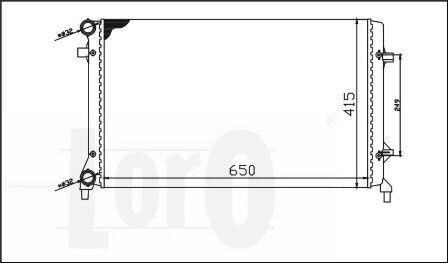 Радіатор води Caddy III 2.0SDI/1.4i/1.6i /Golf/Octavia (+/- AC) (650x398x26) Loro 053-017-0018 фото товару