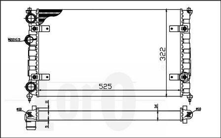 Радіатор охолодження двигуна CORDOBA/ IBIZA II/CADDY II/POLO/ VARIANT 1.4i 93- Loro 053-017-0051 фото товару