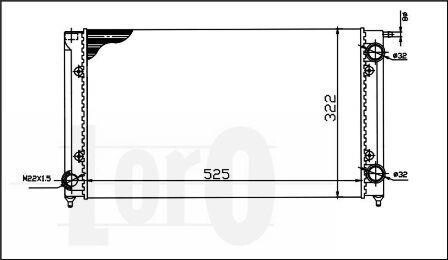 Радіатор охолодження двигуна Caddy/Golf/Jetta 1.5-1.8/1.6D/1.8D 79-91 Loro 053-017-0058 фото товару