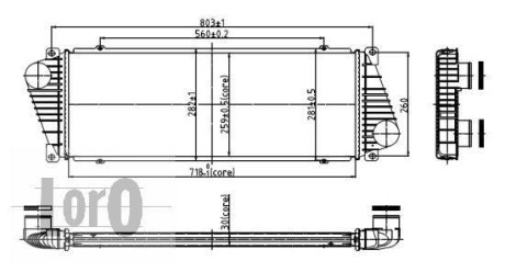 Радіатор інтеркулера а Sprinter/LT 95-06 2.5 Tdi Loro 054-018-0001 фото товару