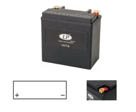 <strong>Акумулятор для V-TWIN,12V,14Ah,CCA220,дл.:148,ш.:86,в.:144- закритий, можливе горизонталь. Полож. LP BATTERY HVT-8 (фото 1)</strong>