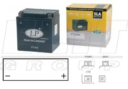 <strong>12V,30Ah,д. 166, ш. 126, в. 173, залитий, вага 9,8 кг CCA 385 LP BATTERY MB YTX30L (фото 1)</strong>
