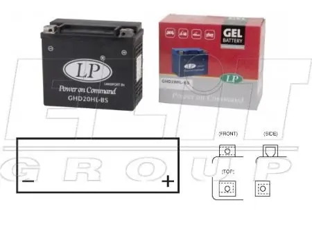 <strong>12V,19Ah,д. 176, ш. 87, в. 153,вага 6,1 кг - гелійовий, разрабка для Harley Davidson LP BATTERY MG GHD20HL-BS (фото 1)</strong>