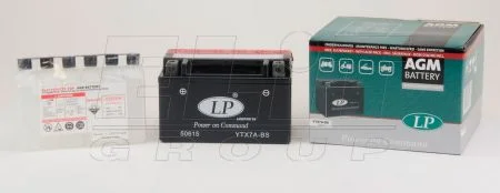 12V,6Ah,д. 152, ш. 88, в.94, електроліт в к-ті, вага 2,7 кг CCA 105 для LP BATTERY YTX7A-BS фото товару