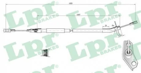 Трос ручного гальма для Mercedes LPR C0446B фото товару