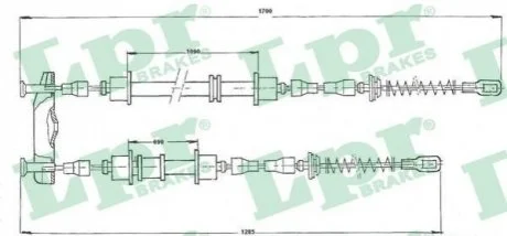 Тросик гальма стоянки для Opel, Vauxhall, Daewoo, Nissan LPR C0534B фото товару