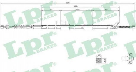 Трос ручного тормоза LPR C0861B фото товара