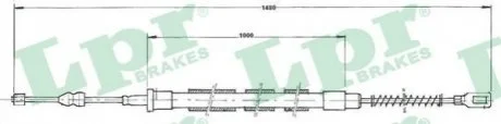 Тросик гальма стоянки для Volkswagen, Subaru LPR C0970B фото товару