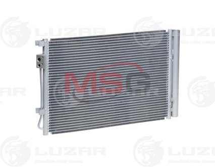 Радіатор кондиціонера Solaris 1.4/1.6 (10-) АКПП/МКПП із ресивером 530*371*16 LUZAR LRAC 08L4