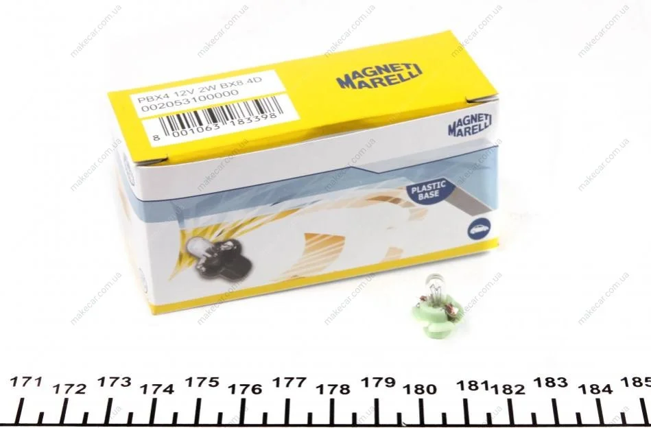 <strong>Лампа розжарювання T4,7 12V 2W MAGNETI MARELLI 002053100000 (фото 1)</strong>