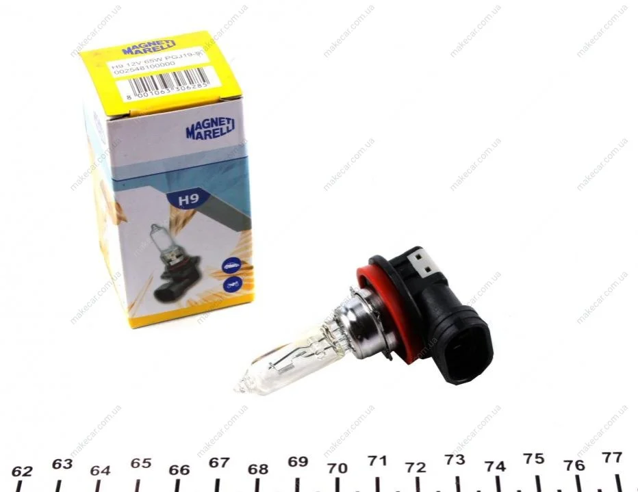 <strong>Лампа розжарювання H9 12V 65W PGJ19-5 (вир-во Magneti Marelli) MAGNETI MARELLI 002548100000 (фото 1)</strong>
