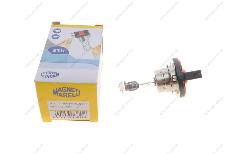 <strong>Лампа розжарювання H15 55/15W 12V PGJ23T-1 (вир-во Magneti Marelli) MAGNETI MARELLI 002557200000 (фото 1)</strong>