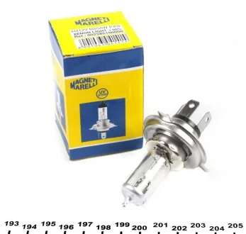 Лампа галогенна H4 12V 60/55W для Nissan, Daewoo, Hyundai, KIA, Renault MAGNETI MARELLI 002585100000 фото товару