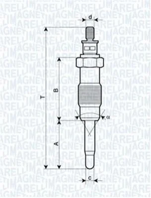 <strong>Свеча накала BRAVO/A,PUNTO,LANCIA, ALFA,MAREA [] MAGNETI MARELLI 062500300304 (фото 1)</strong>