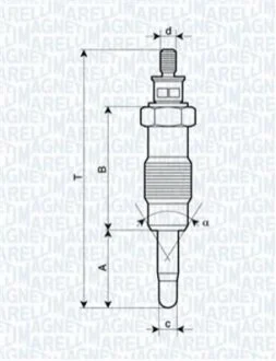 Свеча накала FORD, HONDA,ISUZU,IVECO [] для Ford, Fiat, Opel, Renault MAGNETI MARELLI 062580704304 фото товару