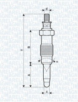 Свічка розжарювання MAGNETI MARELLI 062583003304 фото товару