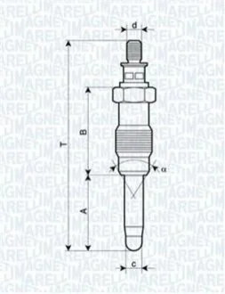 Свеча накала MERCEDES, LANCIA, HONDA, FORD [] для MAGNETI MARELLI 062587001304 фото товару