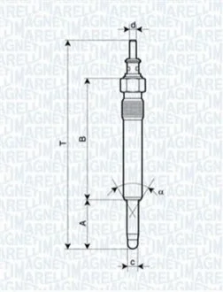 Свічка розжарювання для Mercedes MAGNETI MARELLI 062900004304 фото товару