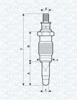 Свеча накала RENAULT, ROVER, SEAT, SKODA [] MAGNETI MARELLI 062900005304 фото товару