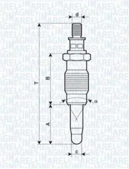 Свеча накала RENAULT, ROVER, SEAT, SKODA [] для Land Rover MAGNETI MARELLI 062900005304 фото товару