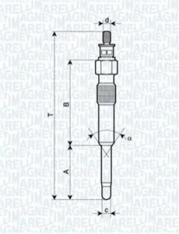 Свеча накала PEUGEOT, CITROEN, PUNTO [] для MAGNETI MARELLI 062900007304 фото товара