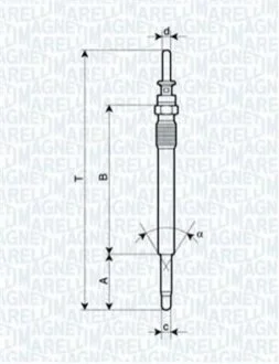 Свеча накала ASTRA, OMEGA, VECTRA [] для Opel, Vauxhall, Saab MAGNETI MARELLI 062900009304 фото товару