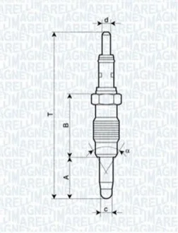 Свічка розжарювання для Fiat MAGNETI MARELLI 062900011304 фото товару