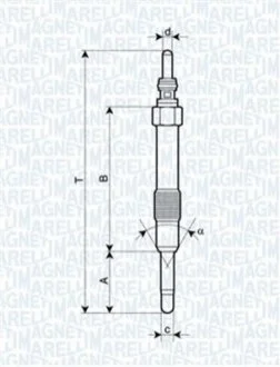 Свічка розжарювання для MAGNETI MARELLI 062900014304 фото товару