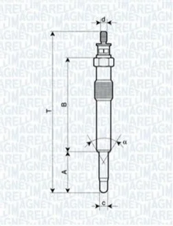Свічка розжарювання для Ford MAGNETI MARELLI 062900018304 фото товару