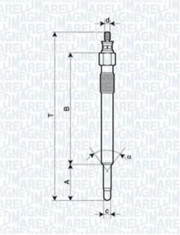 Свеча накала LAND ROVER DEFENDER,DISCOVERY,RANGE ROVER I,II [] MAGNETI MARELLI 062900020304 фото товару