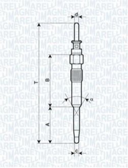 BMW свеча накала E46,E90,E60,E65,E83 MAGNETI MARELLI 062900039304 фото товару