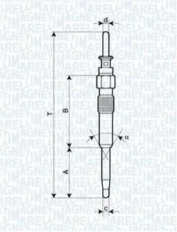 BMW свеча накала E46,E90,E60,E65,E83 для MAGNETI MARELLI 062900039304 фото товару