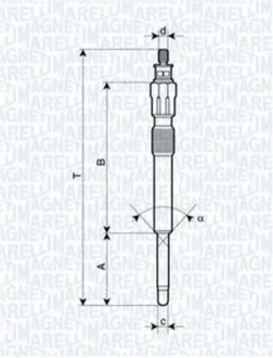 Свічка розжарювання для Peugeot, Citroen MAGNETI MARELLI 062900043304 фото товару