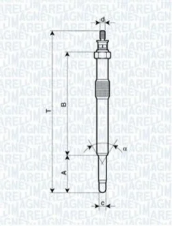Свічка розжарювання для Volvo, Peugeot, Citroen, Land Rover, Jaguar MAGNETI MARELLI 062900049304 фото товару