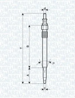 Свічка розжарювання для Mercedes MAGNETI MARELLI 062900052304 фото товару