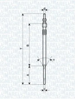 Свічка розжарювання для MAGNETI MARELLI 062900060304 фото товару