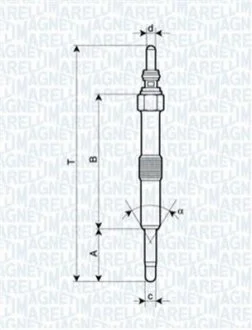 Свічка розжарювання для MAGNETI MARELLI 062900067304 фото товару