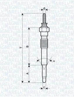 Свічка розжарювання для Toyota MAGNETI MARELLI 062900068304 фото товару