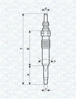 Свеча накала AUDI FORD SEAT SKODARENAULT, VOLVO VW для MAGNETI MARELLI 062900071304 фото товару