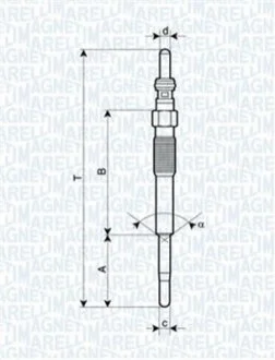 Свічка розжарювання для MAGNETI MARELLI 062900080304 фото товару