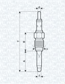 Свічка розжарювання MAGNETI MARELLI 062900084304 фото товару