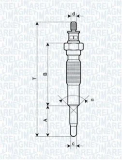 Свічка розжарювання для Mazda MAGNETI MARELLI 062900094304 фото товару