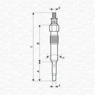 HONDA Свеча накала ACCORD 2.0TDI 95- для Honda, Land Rover, Renault, Rover, Volvo MAGNETI MARELLI 062900126304 фото товару