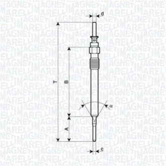 Свеча накаливания (керамическая) BMW 3 E90 316d/318d 07- для BMW, Mini MAGNETI MARELLI 062900130304 фото товару